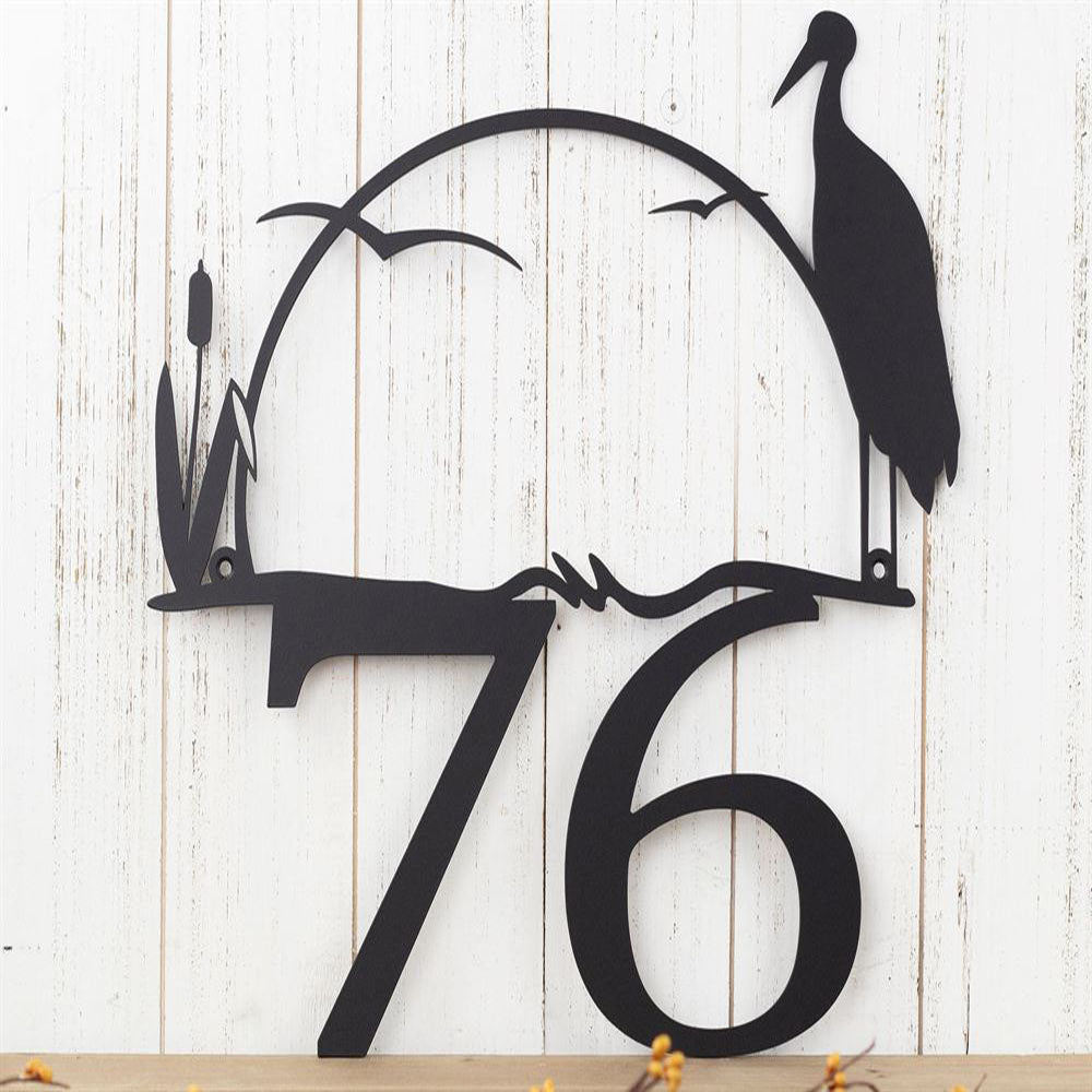 Custom House Address Sign With Swan For Rock Or Wall Special Address Metal Sign Swan Address Metal Sign Cut Metal Sign