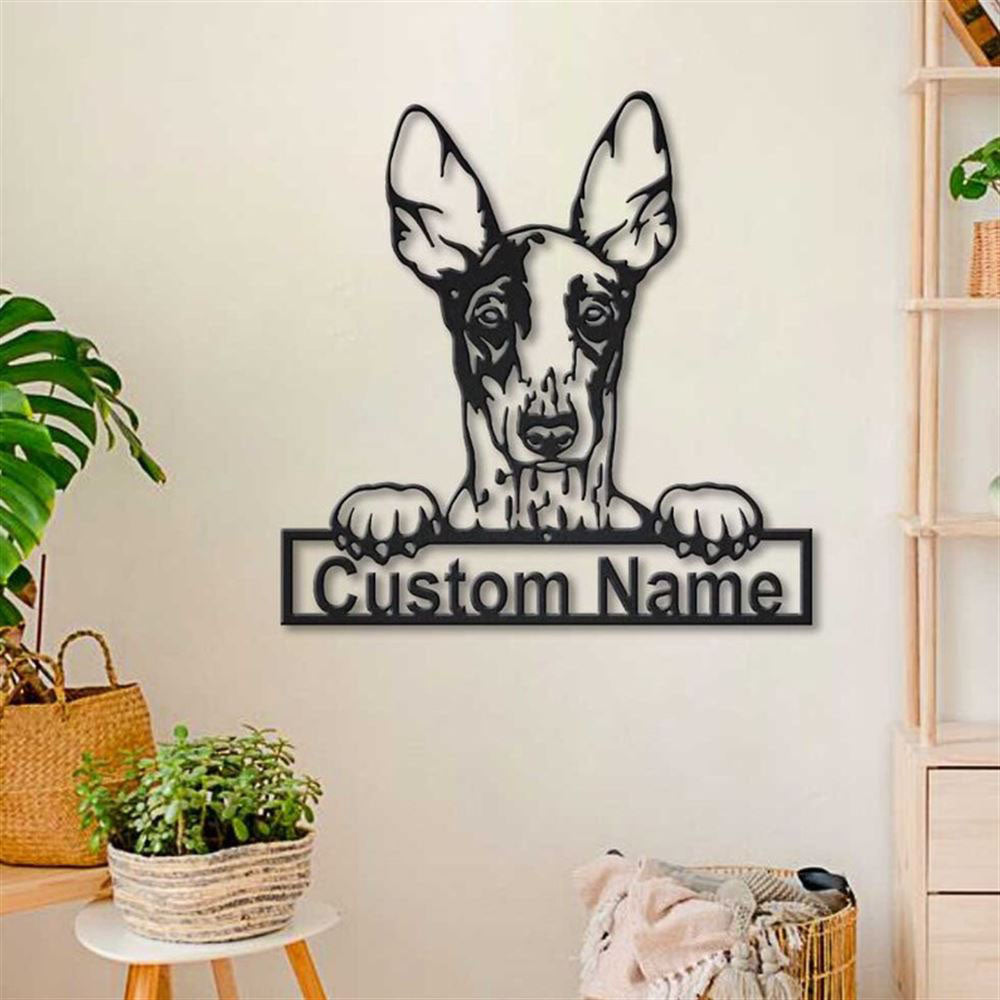 Custom Ibizan Hound Dog Metal Sign, Led Lights Ibizan Hound Dog Metal Sign, Dog Lover Gift, Dog Wall Sign, Home Decor Sign