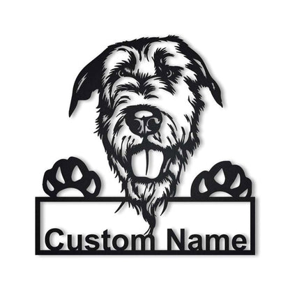 Custom Irish Wolfhound Dog Metal Sign, Led Lights Irish Wolfhound Sign, Dog Lover Gift, Dog Wall Sign, Home Decor Sign