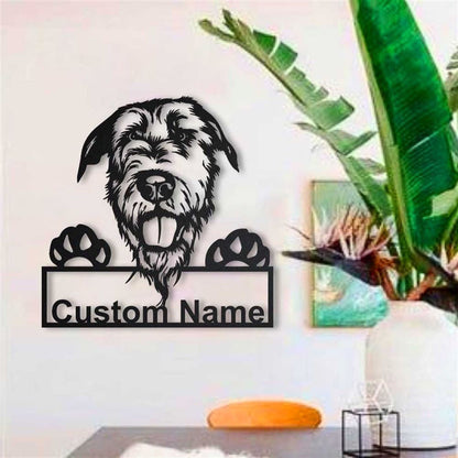 Custom Irish Wolfhound Dog Metal Sign, Led Lights Irish Wolfhound Sign, Dog Lover Gift, Dog Wall Sign, Home Decor Sign