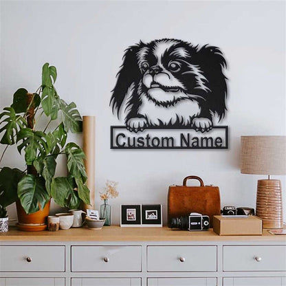 Custom Japanese Chin Dog Metal Sign, Led Lights , Dog Lover Gift, Dog Wall Sign, Home Decor Sign