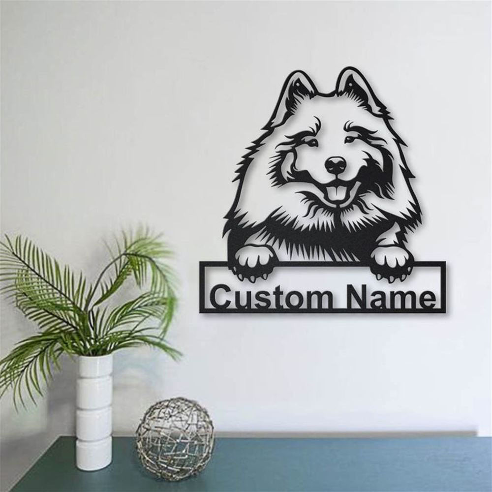 Custom Keeshond Dog Metal Sign, Led Lights, Dog Lover Gift, Dog Wall Sign, Home Decor Sign