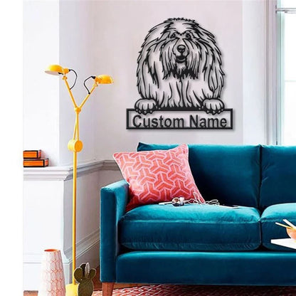 Custom Komondor Dog Metal Sign, Led Lights Komondor Metal Sign, Dog Lover Gift, Dog Wall Sign, Home Decor Sign