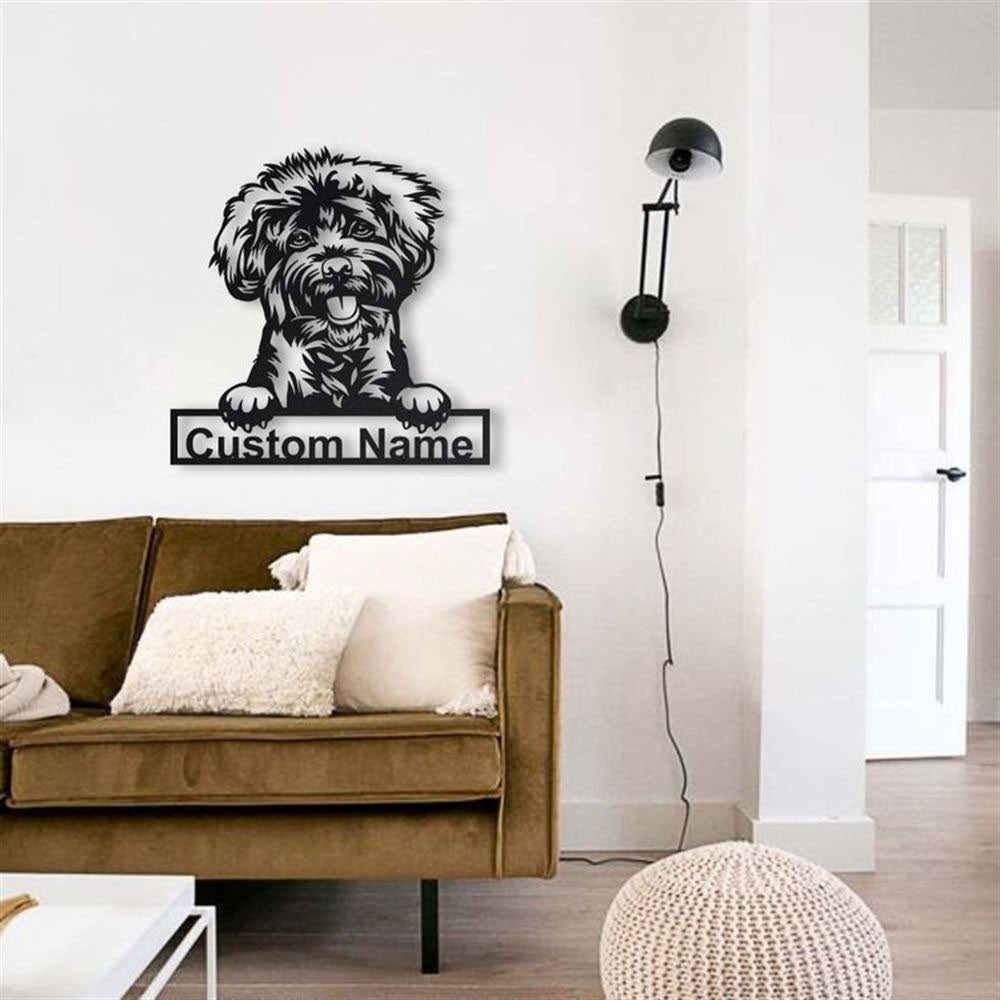 Custom Labradoodle Dog Metal Sign, Led Lights Labradoodle Dog Sign, Dog Lover Gift, Dog Wall Sign, Home Decor Sign