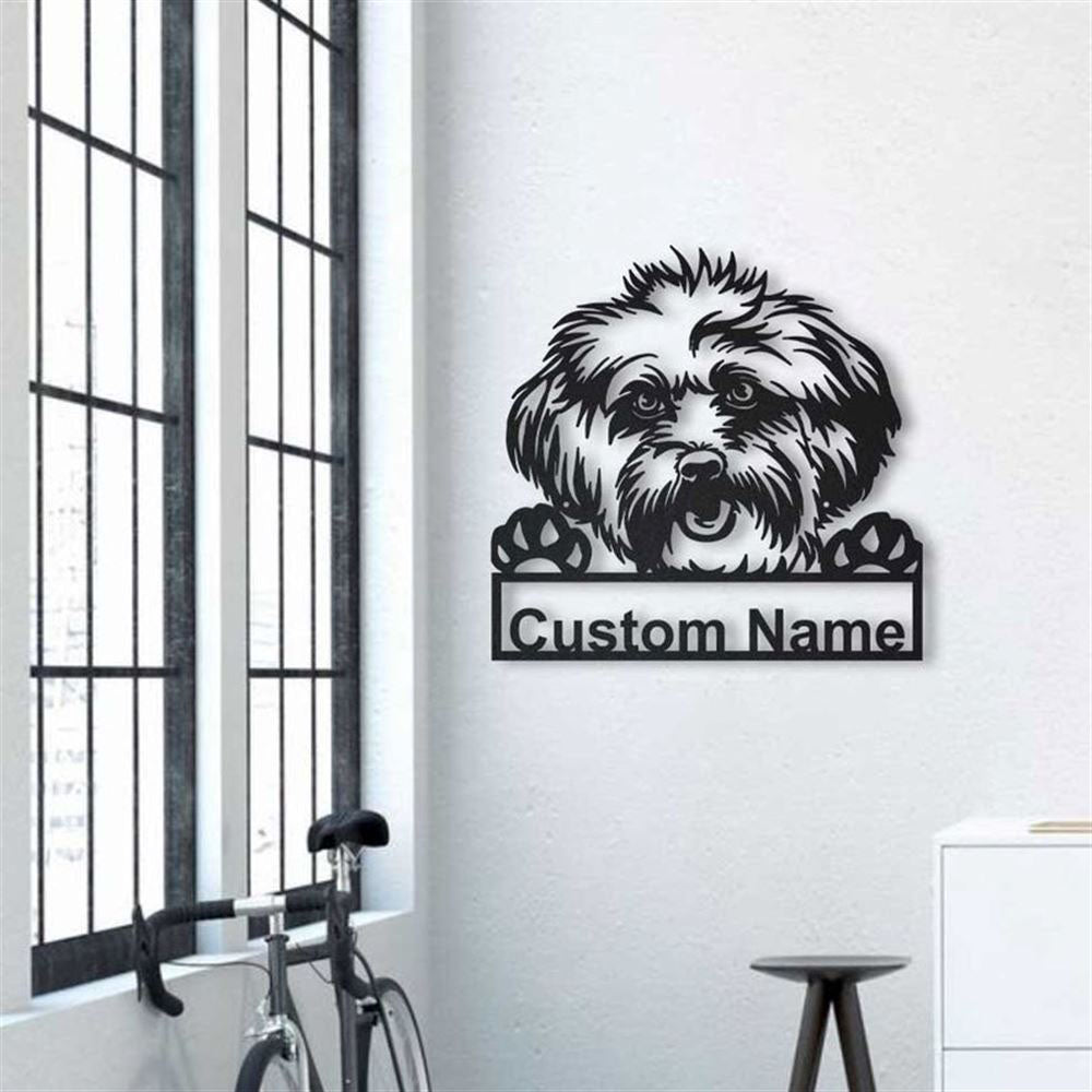Custom Lhasa Apso Dog Metal Sign, Led Lights Lhasa Apso Sign, Dog Lover Gift, Dog Wall Sign, Home Decor Sign