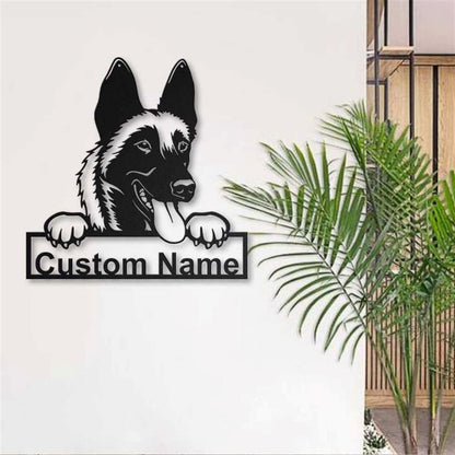 Custom Malinois Dog Metal Sign, Led Lights Malinois Metal Sign, Dog Lover Gift, Dog Wall Sign, Home Decor Sign