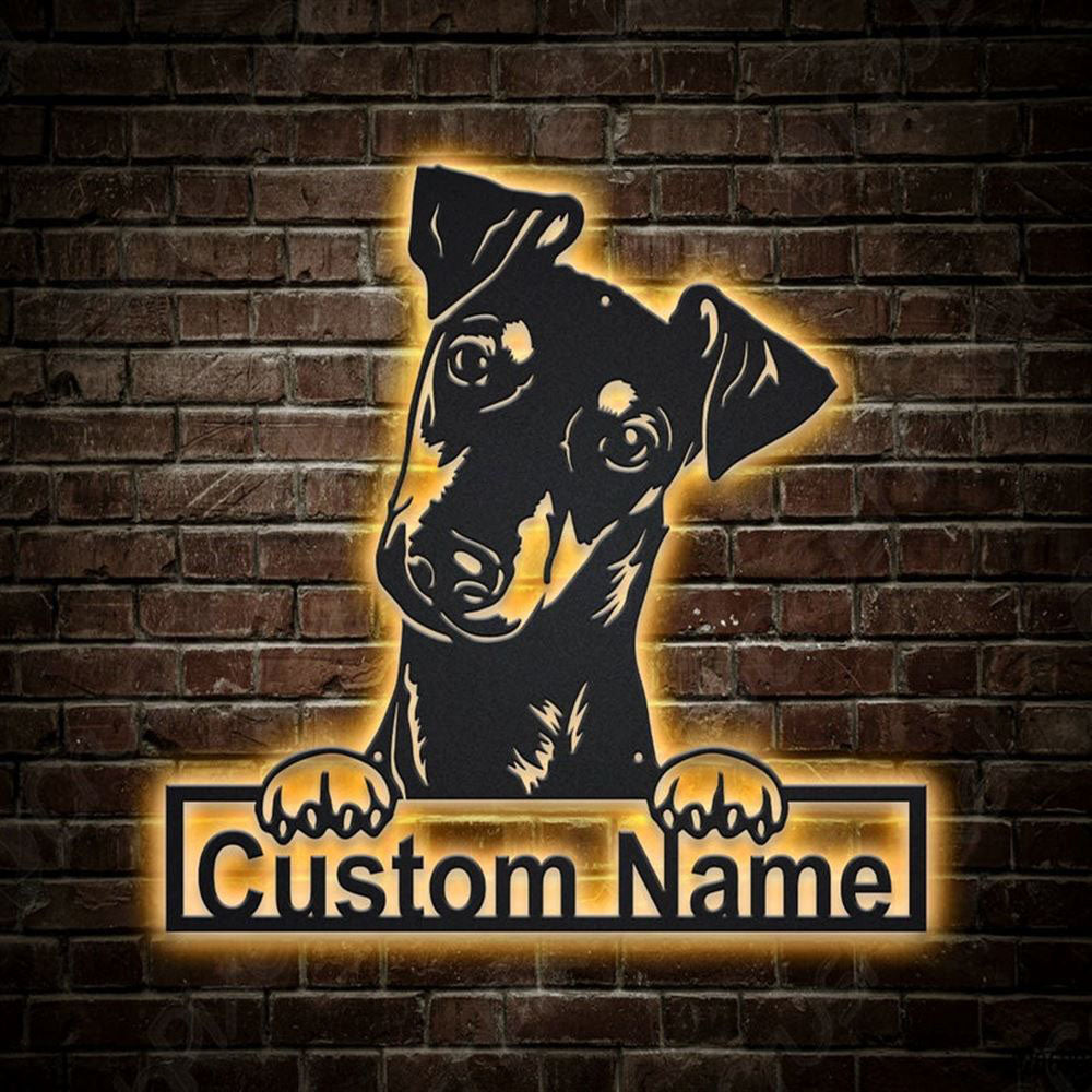 Custom Manchester Terrier Dog Metal Sign, Led Lights Manchester Terrier Sign, Dog Lover Gift, Dog Wall Sign, Home Decor Sign