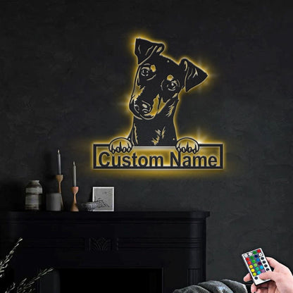 Custom Manchester Terrier Dog Metal Sign, Led Lights Manchester Terrier Sign, Dog Lover Gift, Dog Wall Sign, Home Decor Sign