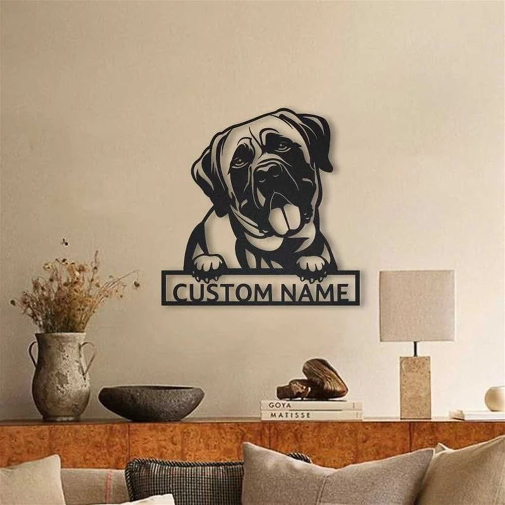 Custom Mastiff Dog Metal Sign, Led Lights Mastiff Dog Sign, Dog Lover Gift, Dog Wall Sign, Home Decor Sign