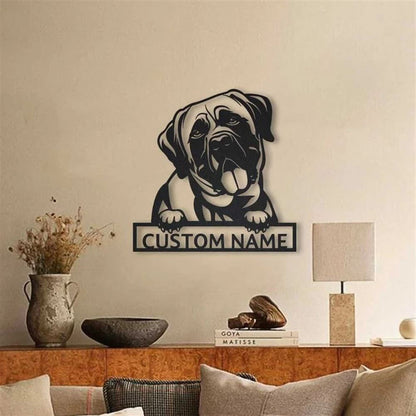 Custom Mastiff Dog Metal Sign, Led Lights Mastiff Dog Sign, Dog Lover Gift, Dog Wall Sign, Home Decor Sign