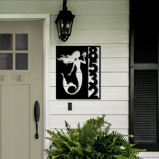 Custom Mermaid Metal Address Sign, Custom Address Sign