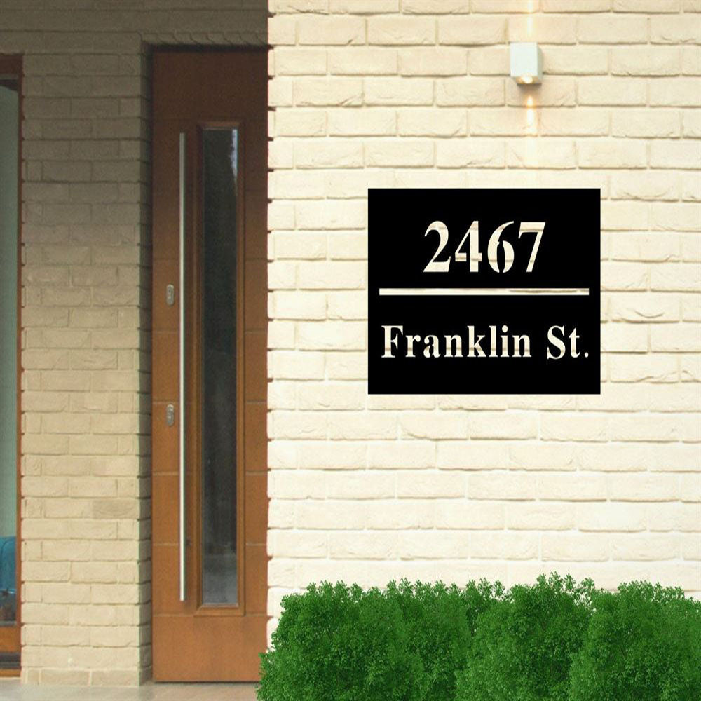 Custom Metal Address Sign For House Address Plaque Metal Wall Decor Fr ...
