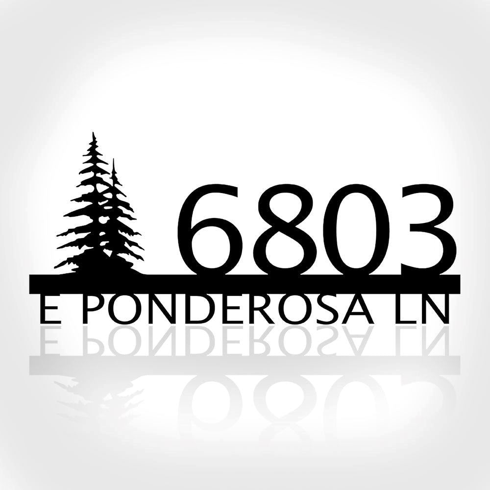 Custom Metal Address Sign, House Address Sign With Tree For Rock Or Wall