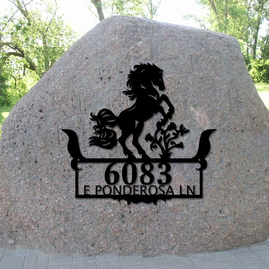 Custom Metal Address Sign, Wilderness Rustic Sign, Metal House Number Sign, Outdoor, Gift Ideas, Address Plaque