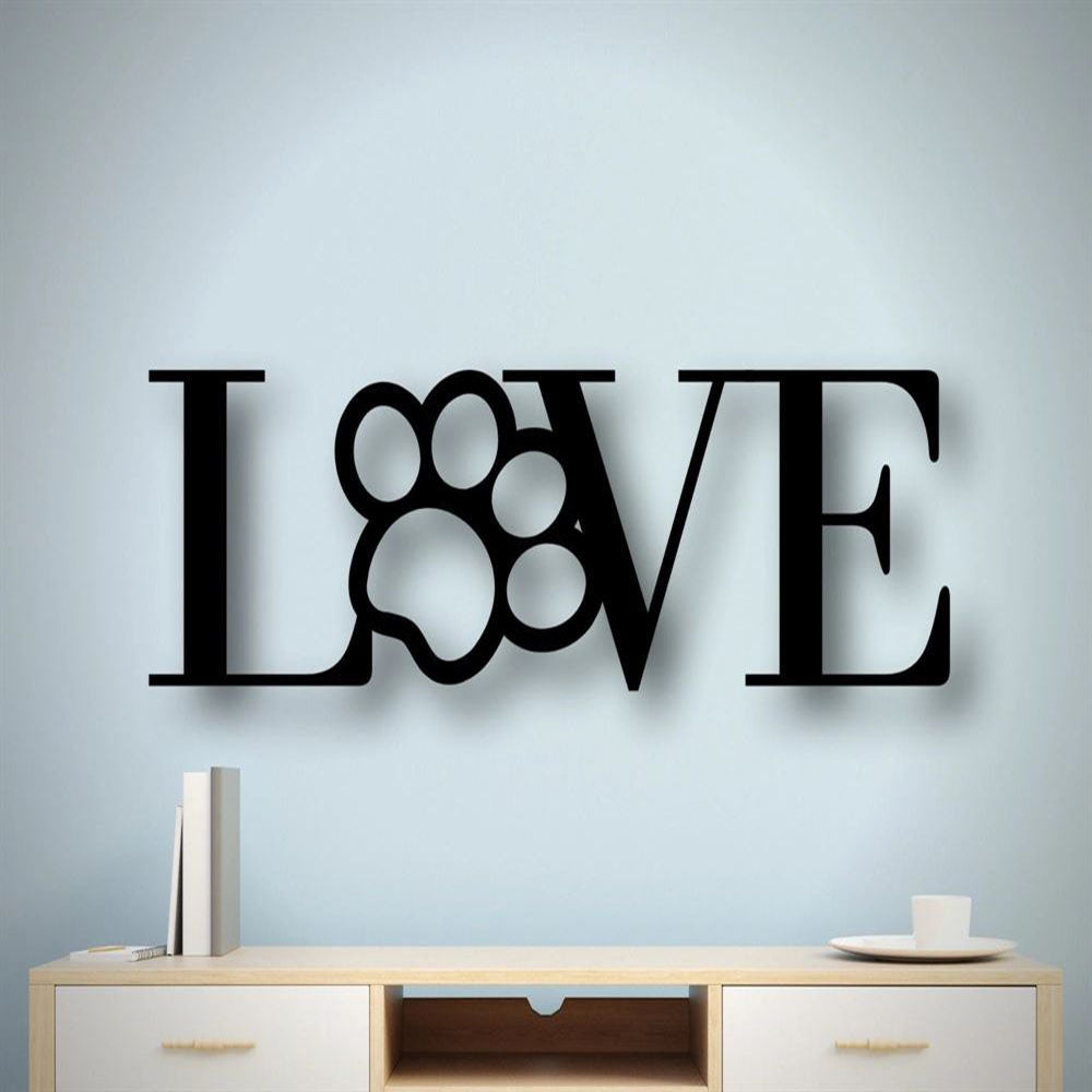 Custom Metal Dog Love Sign, Metal Wall Hanging, Pet Sign, Dog Lover Gift, Dog Wall Sign, Home Decor Sign