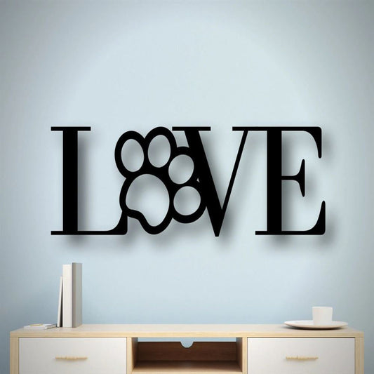 Custom Metal Dog Love Sign, Metal Wall Hanging, Pet Sign, Dog Lover Gift, Dog Wall Sign, Home Decor Sign