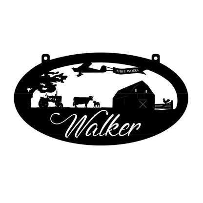Custom Metal Farm Sign, Airplane Farm Sign Metal, Gift Ideas For Farm Woman, Large Metal Outdoor Signs, Outdoor Metal Sign Frames