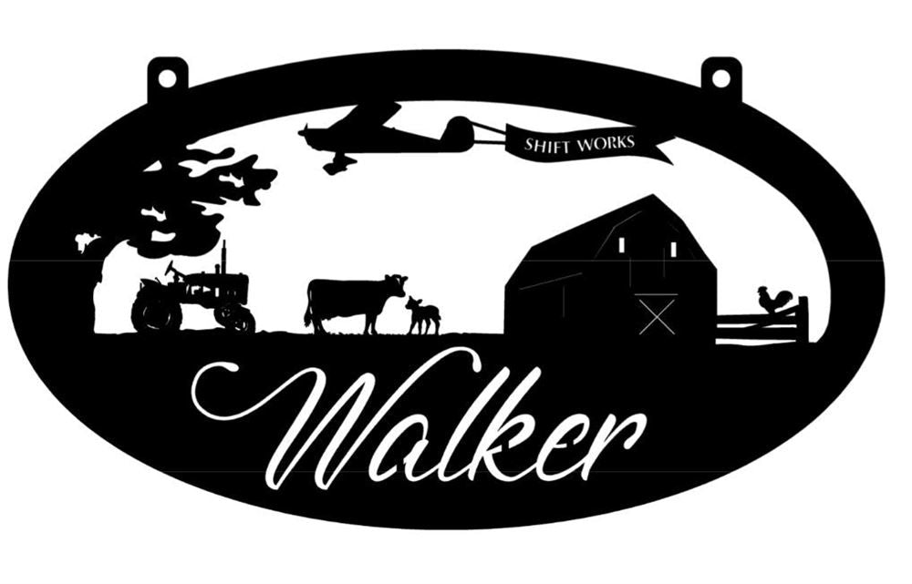 Custom Metal Farm Sign, Airplane Farm Sign Metal, Gift Ideas For Farm Woman, Large Metal Outdoor Signs, Outdoor Metal Sign Frames