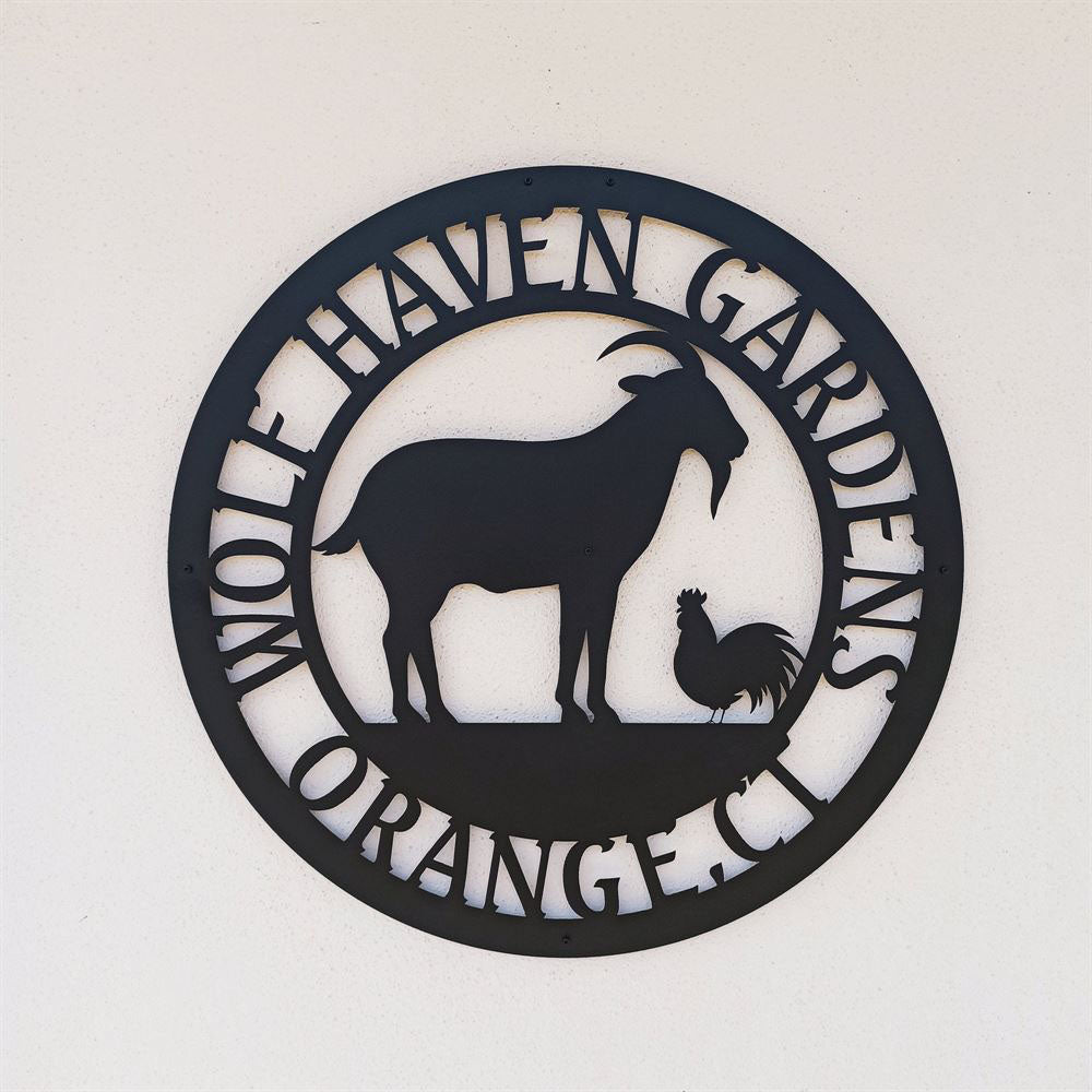 Custom Metal Farm Sign, Chicken And Goat Farm Metal Signs, Gift Ideas For Farm Woman, Large Metal Outdoor Signs, Outdoor Metal Sign Frames