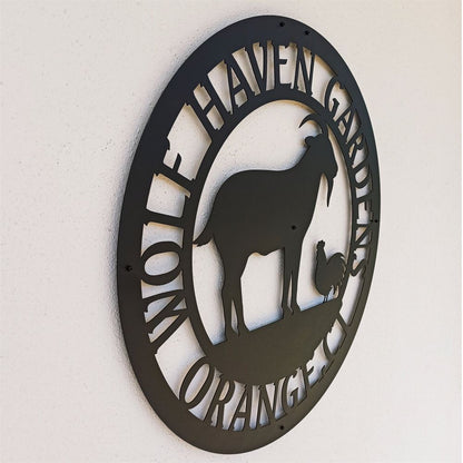 Custom Metal Farm Sign, Chicken And Goat Farm Metal Signs, Gift Ideas For Farm Woman, Large Metal Outdoor Signs, Outdoor Metal Sign Frames