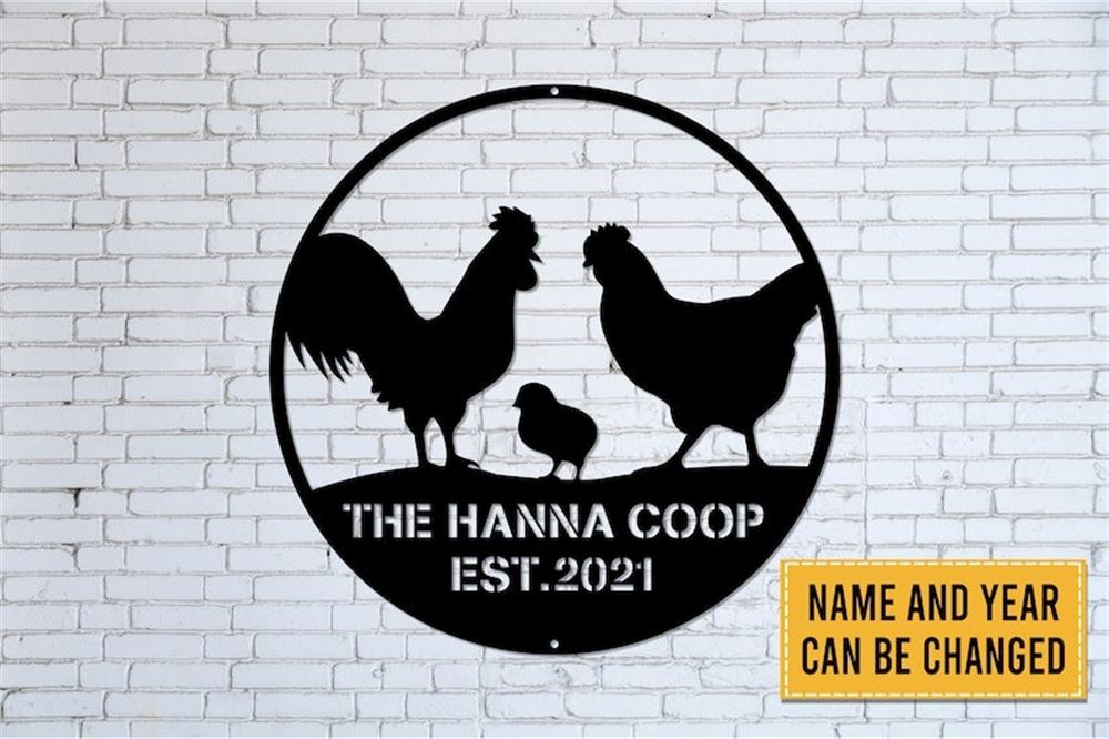 Custom Metal Farm Sign, Chicken Coop Metal Wall Art, Gift Ideas For Farm Woman, Large Metal Outdoor Signs, Outdoor Metal Sign Frames