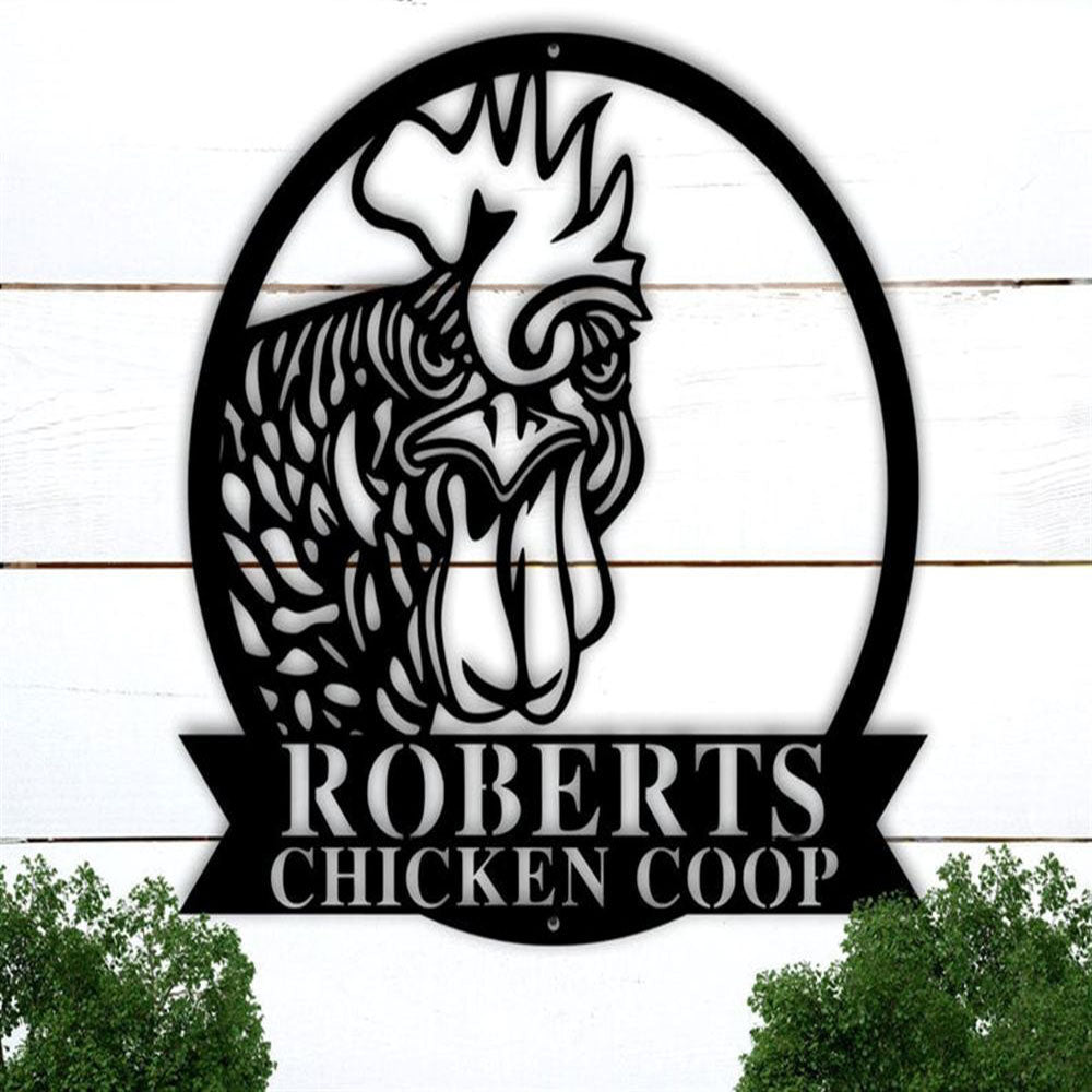 Custom Metal Farm Sign, Chicken Coop Sign Rooster Metal Sign, Gift Ideas For Farm Woman, Large Metal Outdoor Signs, Outdoor Metal Sign Frames