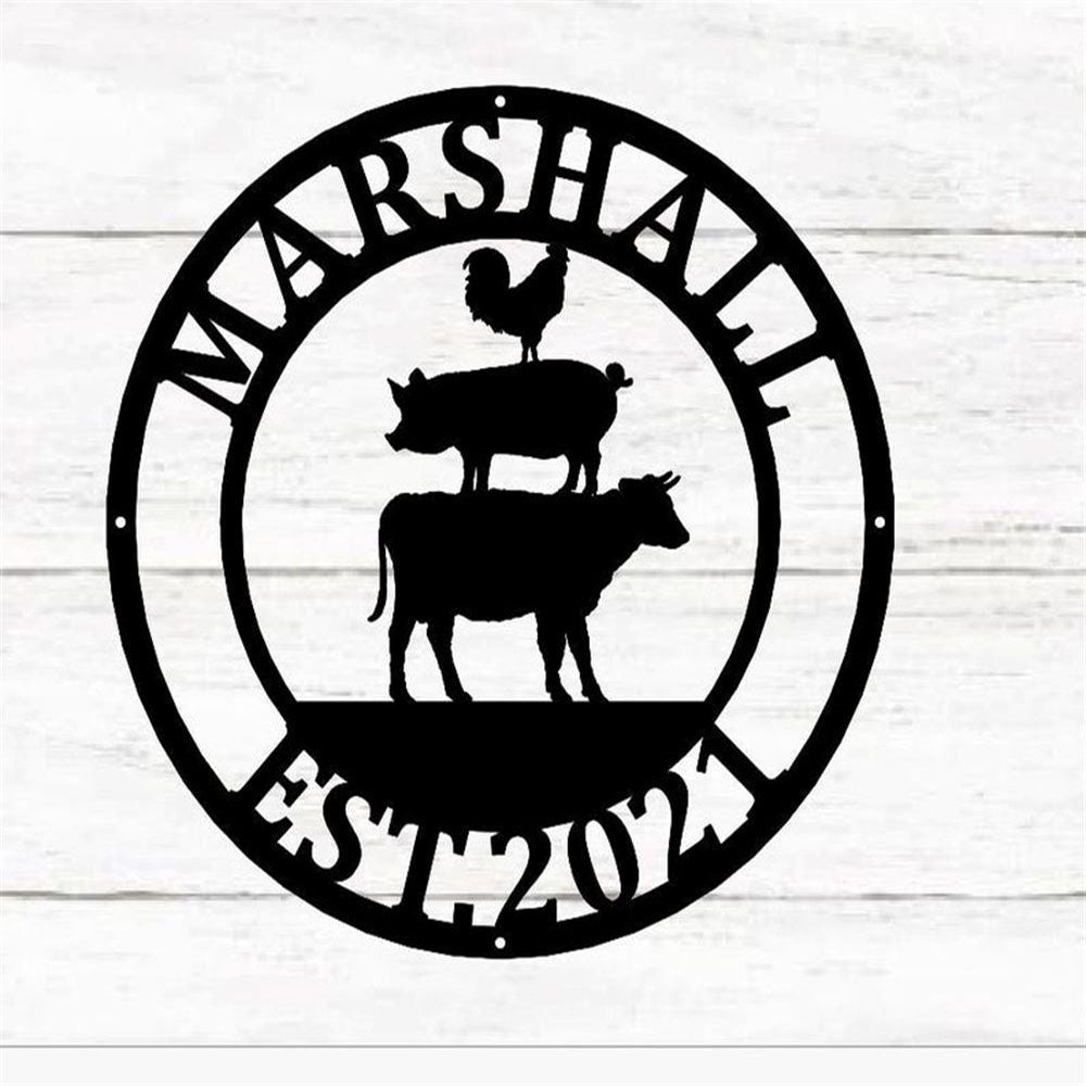 Custom Metal Farm Sign, Chicken Pig Cow Metal Farm Sig, Gift Ideas For Farm Woman, Large Metal Outdoor Signs, Outdoor Metal Sign Frames