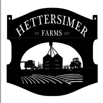 Custom Metal Farm Sign, Combine Grain Bin Sign, Gift Ideas For Farm Woman, Large Metal Outdoor Signs, Outdoor Metal Sign Frames