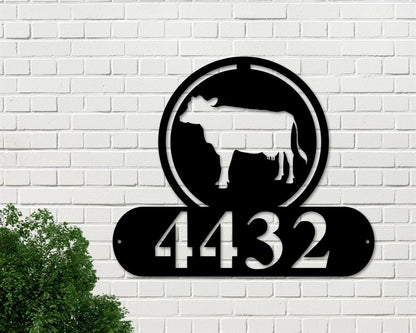 Custom Metal Farm Sign, Cow Address Sign Cow Metal Sign, Gift Ideas For Farm Woman, Large Metal Outdoor Signs, Outdoor Metal Sign Frames