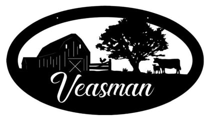 Custom Metal Farm Sign, Cow Calf Chicken Sign Metal, Gift Ideas For Farm Woman, Large Metal Outdoor Signs, Outdoor Metal Sign Frames