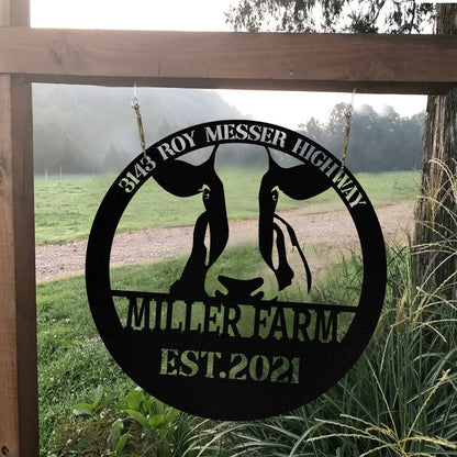 Custom Metal Farm Sign, Cow Cattle Outdoor Farmhouse Front Gate Entry Road Wall Decor Art, Gift Ideas For Farm Woman, Outdoor Metal Sign Frames