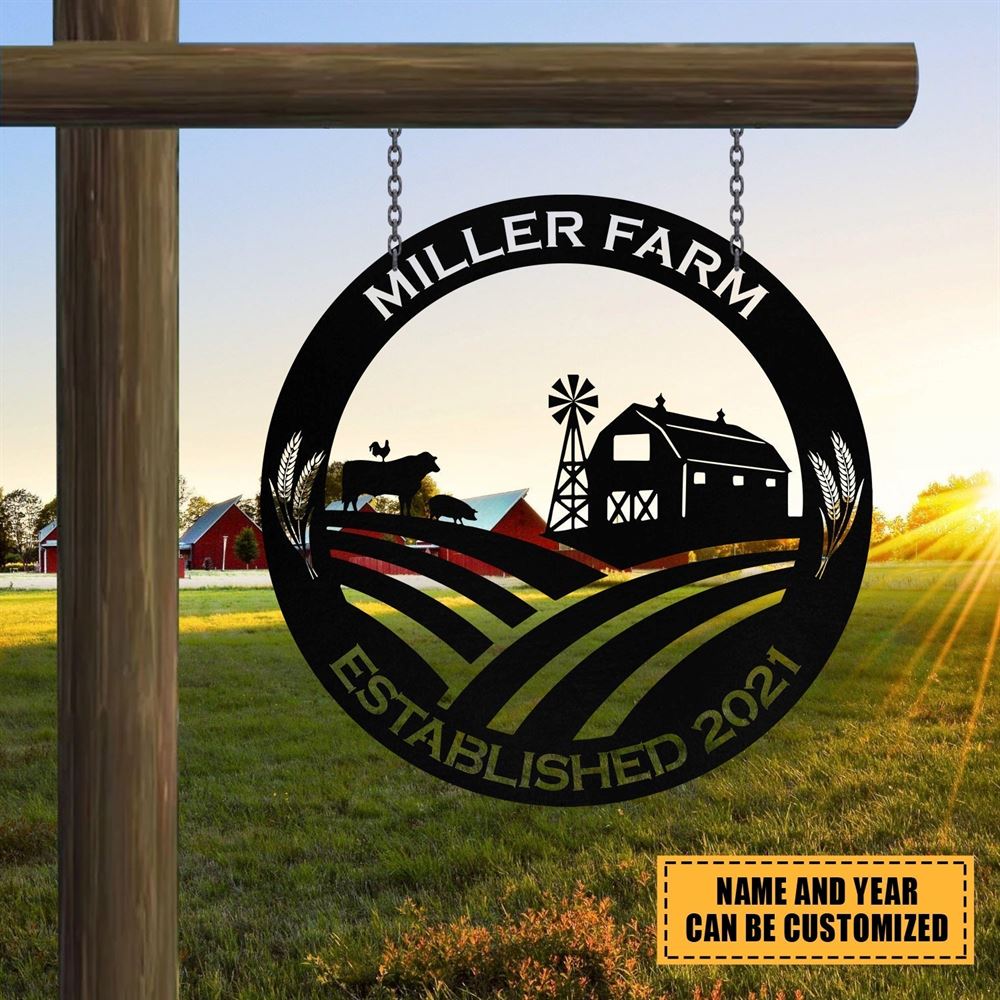 Custom Metal Farm Sign, Cow Cattle Outdoor Farmhouse, Gift Ideas For Farm Woman, Large Metal Outdoor Signs, Outdoor Metal Sign Frames