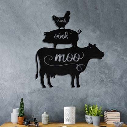 Custom Metal Farm Sign, Cow Cattle Pig Rooster Chicken Metal Farm Sign, Gift Ideas For Farm Woman, Outdoor Metal Sign Frames