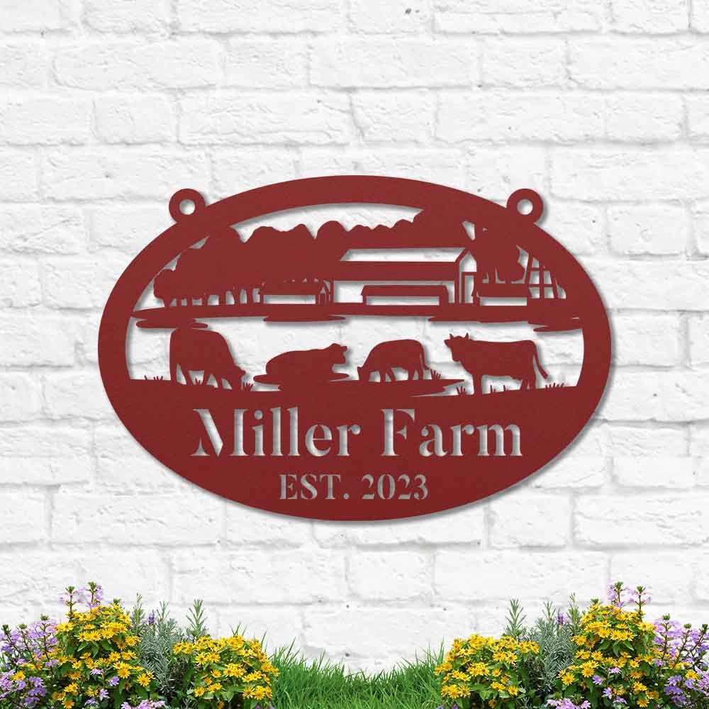 Custom Metal Farm Sign, Cow Farm Ranch Metal Sign, Gift Ideas For Farm Woman, Large Metal Outdoor Signs, Outdoor Metal Sign Frames