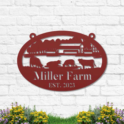 Custom Metal Farm Sign, Cow Farm Ranch Metal Sign, Gift Ideas For Farm Woman, Large Metal Outdoor Signs, Outdoor Metal Sign Frames