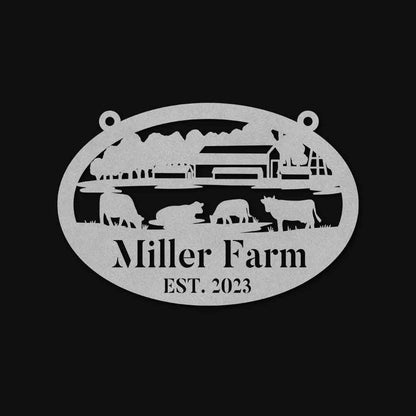 Custom Metal Farm Sign, Cow Farm Ranch Metal Sign, Gift Ideas For Farm Woman, Large Metal Outdoor Signs, Outdoor Metal Sign Frames