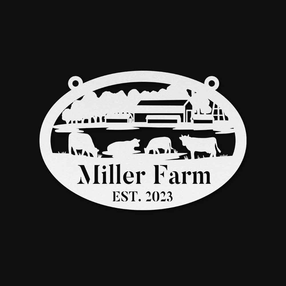 Custom Metal Farm Sign, Cow Farm Ranch Metal Sign, Gift Ideas For Farm Woman, Large Metal Outdoor Signs, Outdoor Metal Sign Frames