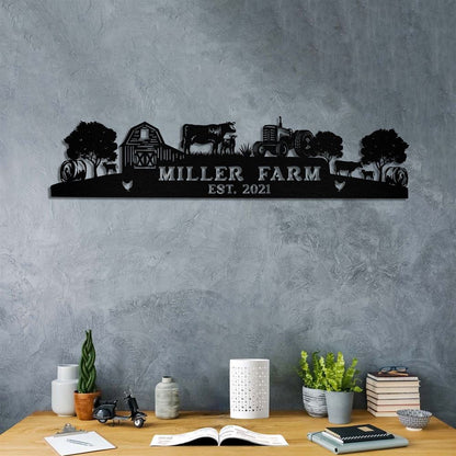 Custom Metal Farm Sign, Cow Tractor Hay Bale Outdoor Farmhouse, Gift Ideas For Farm Woman, Large Metal Outdoor Signs, Outdoor Metal Sign Frames