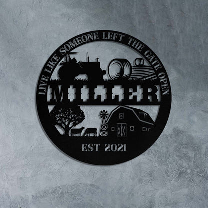 Custom Metal Farm Sign, Cow Tractor Outdoor Farmhouse, Gift Ideas For Farm Woman, Large Metal Outdoor Signs, Outdoor Metal Sign Frames