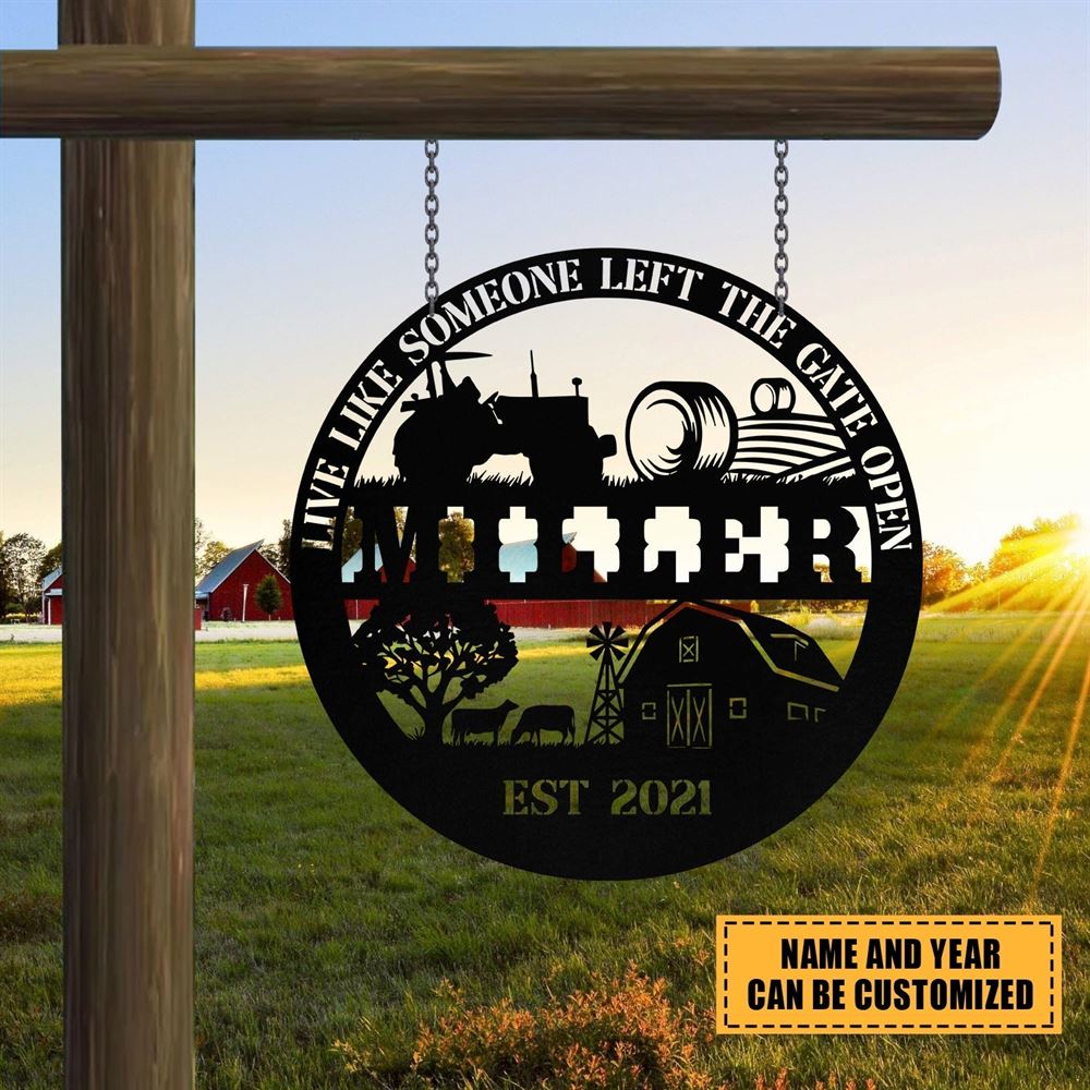 Custom Metal Farm Sign, Cow Tractor Outdoor Farmhouse, Gift Ideas For Farm Woman, Large Metal Outdoor Signs, Outdoor Metal Sign Frames