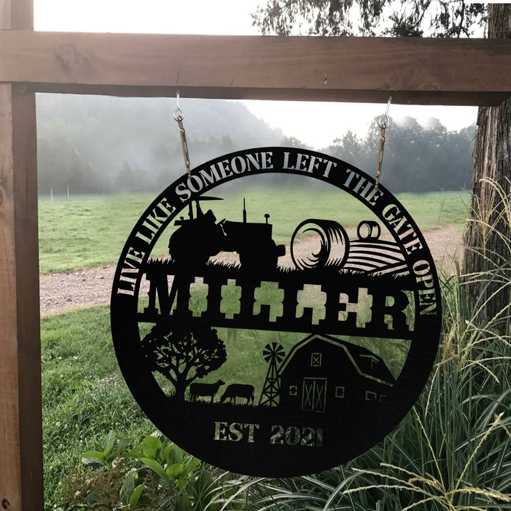 Custom Metal Farm Sign, Cow Tractor Outdoor Farmhouse, Gift Ideas For Farm Woman, Large Metal Outdoor Signs, Outdoor Metal Sign Frames