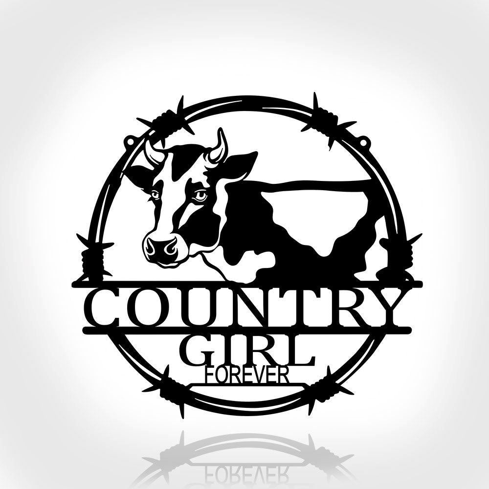 Custom Metal Farm Sign, Dairy Cow Cattle Outdoor Farmhouse Front Gate Entry Road Wall Decor Art, Gift Ideas For Farm Woman, Outdoor Metal Sign Frames