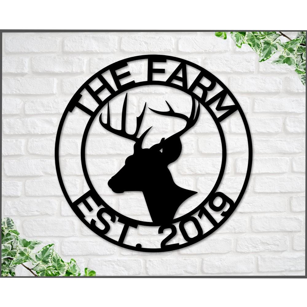 Custom Metal Farm Sign, Deer Head Sign Meta, Gift Ideas For Farm Woman, Large Metal Outdoor Signs, Outdoor Metal Sign Frames