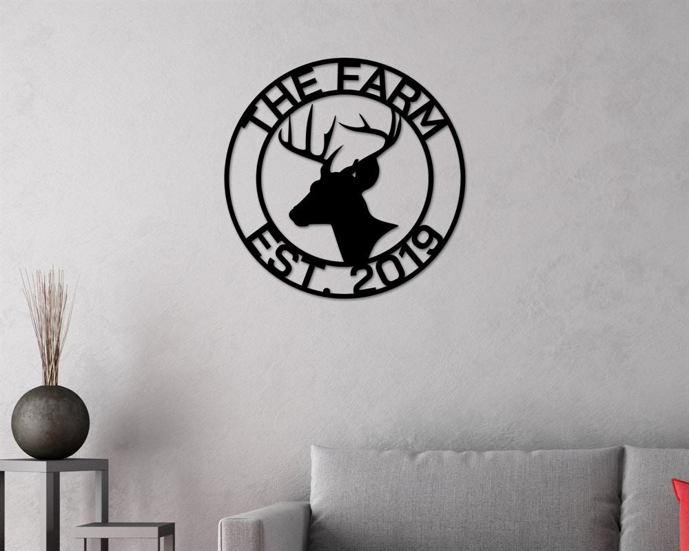 Custom Metal Farm Sign, Deer Head Sign Meta, Gift Ideas For Farm Woman, Large Metal Outdoor Signs, Outdoor Metal Sign Frames