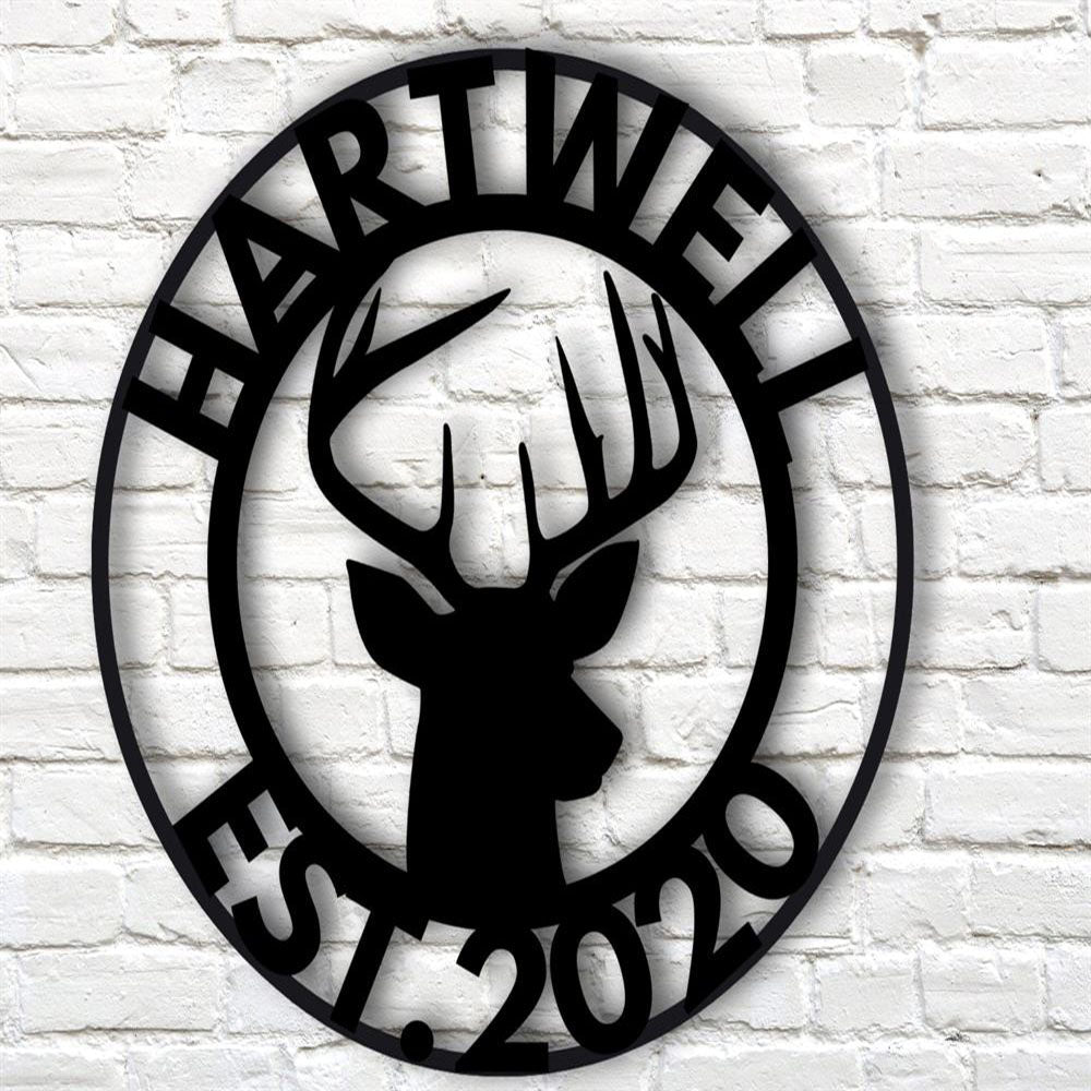 Custom Metal Farm Sign, Deer Last Metal Name Sign, Gift Ideas For Farm Woman, Large Metal Outdoor Signs, Outdoor Metal Sign Frames