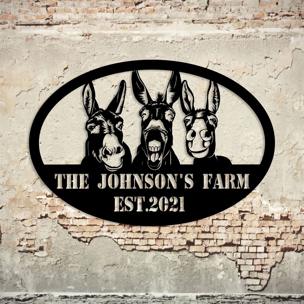 Custom Metal Farm Sign, Donkey Farm Metal Sign Metal, Gift Ideas For Farm Woman, Large Metal Outdoor Signs, Outdoor Metal Sign Frames
