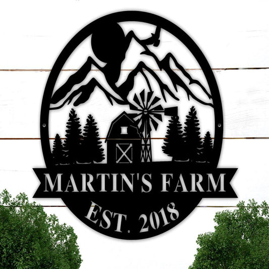 Custom Metal Farm Sign, Family Name Metal Farm Barn Sign, Gift Ideas For Farm Woman, Large Metal Outdoor Signs, Outdoor Metal Sign Frames
