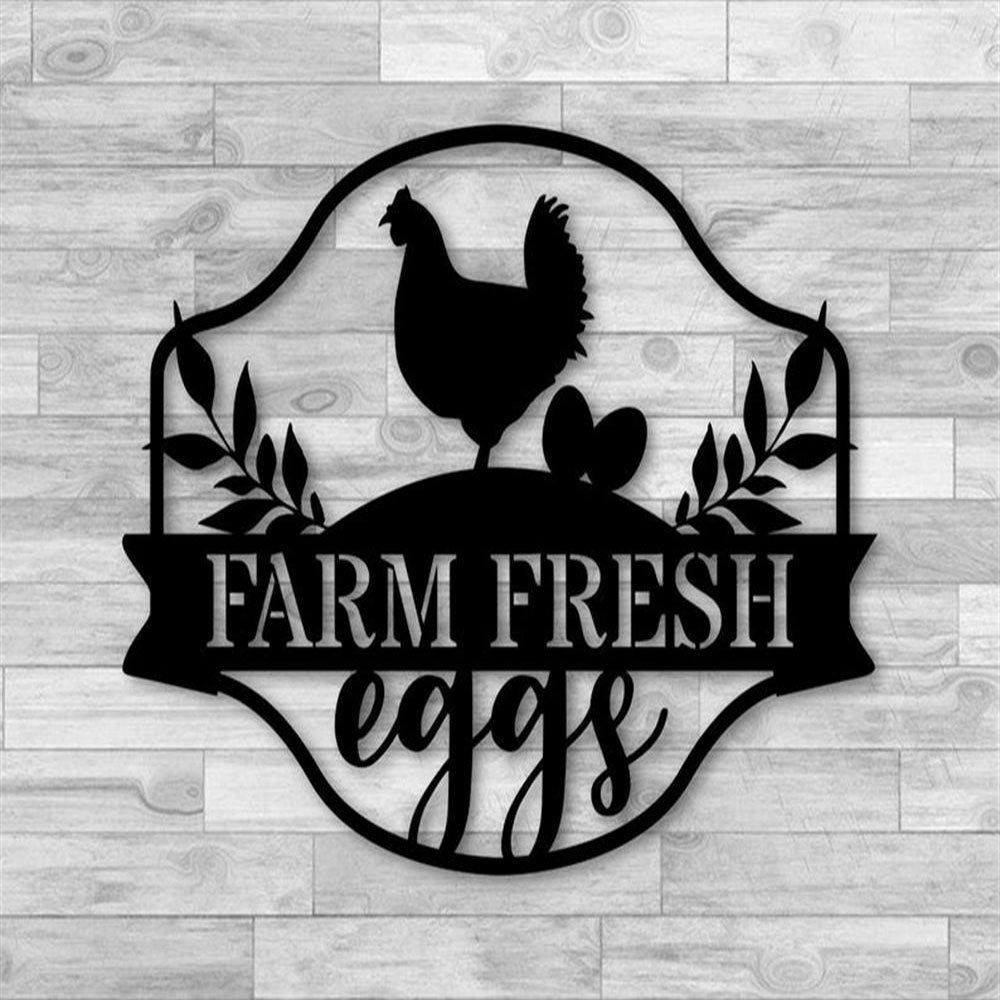 Custom Metal Farm Sign, Farm Fresh Eggs Metal Sign, Gift Ideas For Farm Woman, Large Metal Outdoor Signs, Outdoor Metal Sign Frames