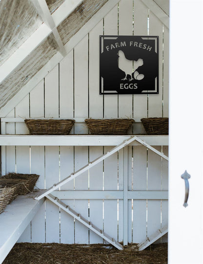 Custom Metal Farm Sign, Farm Fresh Eggs Metal Signs, Gift Ideas For Farm Woman, Large Metal Outdoor Signs, Outdoor Metal Sign Frames