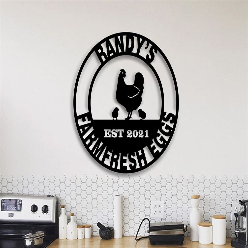 Custom Metal Farm Sign, Farm Fresh Eggs Metal Wall Sign, Gift Ideas For Farm Woman, Large Metal Outdoor Signs, Outdoor Metal Sign Frames